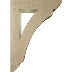 Ekena Millwork - BKTUR035X20X28THR06RCPR - Timberthane Faux Wood Thorton Style Bracket, Slat Ends, 3 1/2"W x 20"D x 28"H, Primed Tan