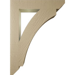 Ekena Millwork - BKTUR035X22X30THR06RCPR - Timberthane Faux Wood Thorton Style Bracket, Slat Ends, 3 1/2"W x 22"D x 30"H, Primed Tan