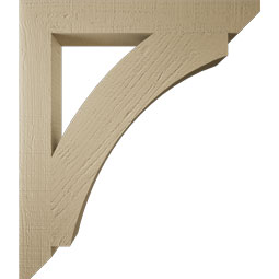 Ekena Millwork - BKTUR035X26X30THR06RCPR - Timberthane Faux Wood Thorton Style Bracket, Slat Ends, 3 1/2"W x 26"D x 30"H, Primed Tan