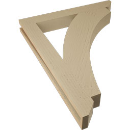 Ekena Millwork - BKTUR035X28X36THR06RCPR - Timberthane Faux Wood Thorton Style Bracket, Slat Ends, 3 1/2"W x 28"D x 36"H, Primed Tan
