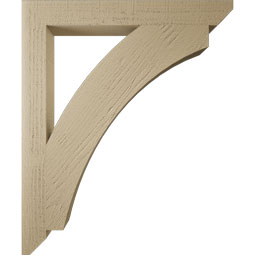 Ekena Millwork - BKTUR035X30X36THR06RCPR - Timberthane Faux Wood Thorton Style Bracket, Slat Ends, 3 1/2"W x 30"D x 36"H, Primed Tan