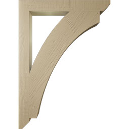 Ekena Millwork - BKTUR035X30X42THR06RCPR - Timberthane Faux Wood Thorton Style Bracket, Slat Ends, 3 1/2"W x 30"D x 42"H, Primed Tan
