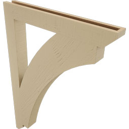 Ekena Millwork - BKTUR035X30X42THR06RCPR - Timberthane Faux Wood Thorton Style Bracket, Slat Ends, 3 1/2"W x 30"D x 42"H, Primed Tan