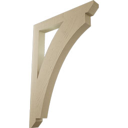 Ekena Millwork - BKTUR035X30X42THR06RCPR - Timberthane Faux Wood Thorton Style Bracket, Slat Ends, 3 1/2"W x 30"D x 42"H, Primed Tan
