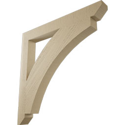 Ekena Millwork - BKTUR035X32X32THR06RCPR - Timberthane Faux Wood Thorton Style Bracket, Slat Ends, 3 1/2"W x 32"D x 32"H, Primed Tan