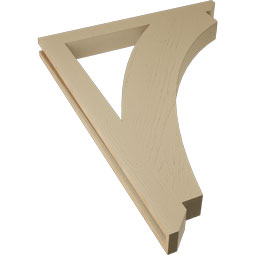 Ekena Millwork - BKTUR035X34X46THR06RCPR - Timberthane Faux Wood Thorton Style Bracket, Slat Ends, 3 1/2"W x 34"D x 46"H, Primed Tan
