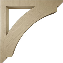 Ekena Millwork - BKTUR035X36X36THR06RCPR - Timberthane Faux Wood Thorton Style Bracket, Slat Ends, 3 1/2"W x 36"D x 36"H, Primed Tan