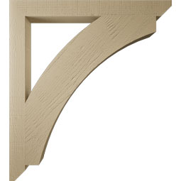 Ekena Millwork - BKTUR035X36X40THR06RCPR - Timberthane Faux Wood Thorton Style Bracket, Slat Ends, 3 1/2"W x 36"D x 40"H, Primed Tan