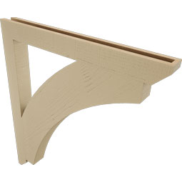 Ekena Millwork - BKTUR035X36X40THR06RCPR - Timberthane Faux Wood Thorton Style Bracket, Slat Ends, 3 1/2"W x 36"D x 40"H, Primed Tan