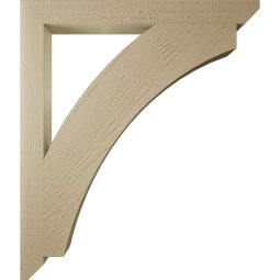 Ekena Millwork - BKTUR035X36X42THR06RCPR - Timberthane Faux Wood Thorton Style Bracket, Slat Ends, 3 1/2"W x 36"D x 42"H, Primed Tan