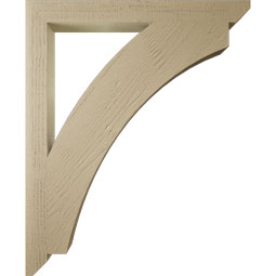 Ekena Millwork - BKTUR035X36X44THR06RCPR - Timberthane Faux Wood Thorton Style Bracket, Slat Ends, 3 1/2"W x 36"D x 44"H, Primed Tan