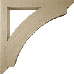 Ekena Millwork - BKTUR035X38X38THR06RCPR - Timberthane Faux Wood Thorton Style Bracket, Slat Ends, 3 1/2"W x 38"D x 38"H, Primed Tan