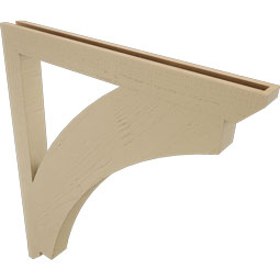 Ekena Millwork - BKTUR035X38X44THR06RCPR - Timberthane Faux Wood Thorton Style Bracket, Slat Ends, 3 1/2"W x 38"D x 44"H, Primed Tan