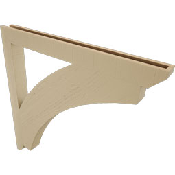 Ekena Millwork - BKTUR035X40X40THR06RCPR - Timberthane Faux Wood Thorton Style Bracket, Slat Ends, 3 1/2"W x 40"D x 40"H, Primed Tan