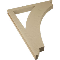 Ekena Millwork - BKTUR035X40X48THR06RCPR - Timberthane Faux Wood Thorton Style Bracket, Slat Ends, 3 1/2"W x 40"D x 48"H, Primed Tan