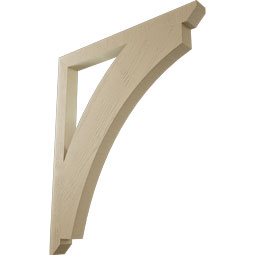 Ekena Millwork - BKTUR035X40X48THR06RCPR - Timberthane Faux Wood Thorton Style Bracket, Slat Ends, 3 1/2"W x 40"D x 48"H, Primed Tan