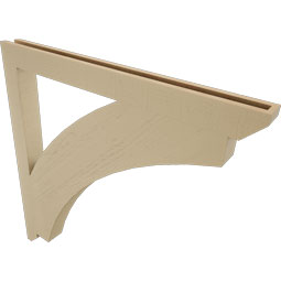 Ekena Millwork - BKTUR035X42X42THR06RCPR - Timberthane Faux Wood Thorton Style Bracket, Slat Ends, 3 1/2"W x 42"D x 42"H, Primed Tan