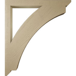 Ekena Millwork - BKTUR035X42X48THR06RCPR - Timberthane Faux Wood Thorton Style Bracket, Slat Ends, 3 1/2"W x 42"D x 48"H, Primed Tan
