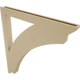 Ekena Millwork - BKTUR035X42X48THR06RCPR - Timberthane Faux Wood Thorton Style Bracket, Slat Ends, 3 1/2"W x 42"D x 48"H, Primed Tan