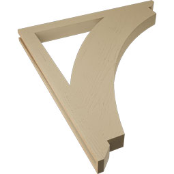 Ekena Millwork - BKTUR035X42X48THR06RCPR - Timberthane Faux Wood Thorton Style Bracket, Slat Ends, 3 1/2"W x 42"D x 48"H, Primed Tan