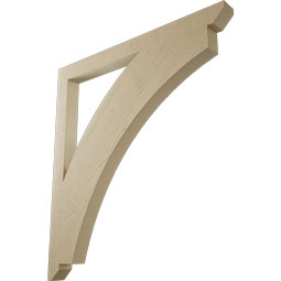 Ekena Millwork - BKTUR035X44X48THR06RCPR - Timberthane Faux Wood Thorton Style Bracket, Slat Ends, 3 1/2"W x 44"D x 48"H, Primed Tan