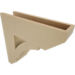 Ekena Millwork - BKTUR055X20X20THR06RCPR - Timberthane Faux Wood Thorton Style Bracket, Slat Ends, 5 1/2"W x 20"D x 20"H, Primed Tan
