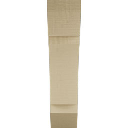 Ekena Millwork - BKTUR055X20X24THR06RCPR - Timberthane Faux Wood Thorton Style Bracket, Slat Ends, 5 1/2"W x 20"D x 24"H, Primed Tan