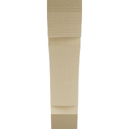 Ekena Millwork - BKTUR055X24X24THR06RCPR - Timberthane Faux Wood Thorton Style Bracket, Slat Ends, 5 1/2"W x 24"D x 24"H, Primed Tan