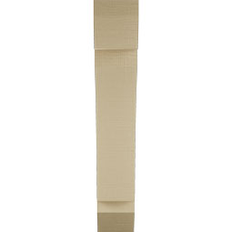 Ekena Millwork - BKTUR055X24X32THR06RCPR - Timberthane Faux Wood Thorton Style Bracket, Slat Ends, 5 1/2"W x 24"D x 32"H, Primed Tan