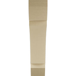 Ekena Millwork - BKTUR055X26X26THR06RCPR - Timberthane Faux Wood Thorton Style Bracket, Slat Ends, 5 1/2"W x 26"D x 26"H, Primed Tan
