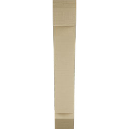Ekena Millwork - BKTUR055X26X34THR06RCPR - Timberthane Faux Wood Thorton Style Bracket, Slat Ends, 5 1/2"W x 26"D x 34"H, Primed Tan