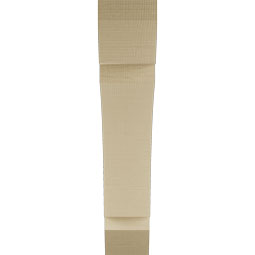 Ekena Millwork - BKTUR055X28X28THR06RCPR - Timberthane Faux Wood Thorton Style Bracket, Slat Ends, 5 1/2"W x 28"D x 28"H, Primed Tan