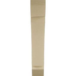 Ekena Millwork - BKTUR055X28X32THR06RCPR - Timberthane Faux Wood Thorton Style Bracket, Slat Ends, 5 1/2"W x 28"D x 32"H, Primed Tan