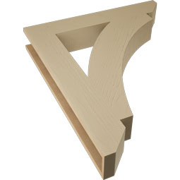 Ekena Millwork - BKTUR055X34X40THR06RCPR - Timberthane Faux Wood Thorton Style Bracket, Slat Ends, 5 1/2"W x 34"D x 40"H, Primed Tan
