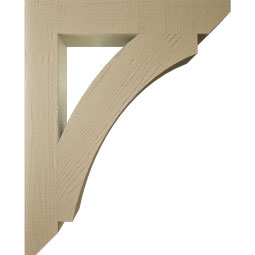 Ekena Millwork - BKTUR055X34X42THR06RCPR - Timberthane Faux Wood Thorton Style Bracket, Slat Ends, 5 1/2"W x 34"D x 42"H, Primed Tan