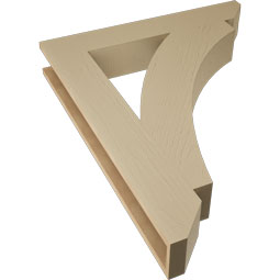 Ekena Millwork - BKTUR055X34X42THR06RCPR - Timberthane Faux Wood Thorton Style Bracket, Slat Ends, 5 1/2"W x 34"D x 42"H, Primed Tan