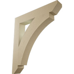 Ekena Millwork - BKTUR055X36X40THR06RCPR - Timberthane Faux Wood Thorton Style Bracket, Slat Ends, 5 1/2"W x 36"D x 40"H, Primed Tan
