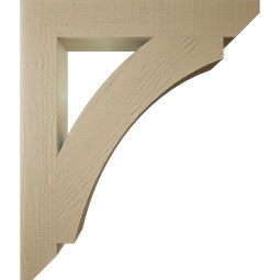 Ekena Millwork - BKTUR055X36X42THR06RCPR - Timberthane Faux Wood Thorton Style Bracket, Slat Ends, 5 1/2"W x 36"D x 42"H, Primed Tan