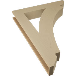 Ekena Millwork - BKTUR055X36X48THR06RCPR - Timberthane Faux Wood Thorton Style Bracket, Slat Ends, 5 1/2"W x 36"D x 48"H, Primed Tan