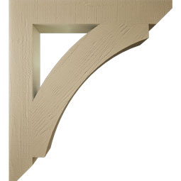 Ekena Millwork - BKTUR055X38X42THR06RCPR - Timberthane Faux Wood Thorton Style Bracket, Slat Ends, 5 1/2"W x 38"D x 42"H, Primed Tan