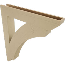 Ekena Millwork - BKTUR055X38X46THR06RCPR - Timberthane Faux Wood Thorton Style Bracket, Slat Ends, 5 1/2"W x 38"D x 46"H, Primed Tan