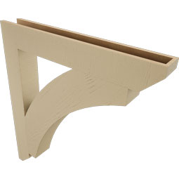 Ekena Millwork - BKTUR055X40X44THR06RCPR - Timberthane Faux Wood Thorton Style Bracket, Slat Ends, 5 1/2"W x 40"D x 44"H, Primed Tan