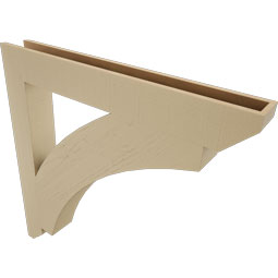 Ekena Millwork - BKTUR055X44X44THR06RCPR - Timberthane Faux Wood Thorton Style Bracket, Slat Ends, 5 1/2"W x 44"D x 44"H, Primed Tan
