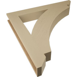 Ekena Millwork - BKTUR055X44X44THR06RCPR - Timberthane Faux Wood Thorton Style Bracket, Slat Ends, 5 1/2"W x 44"D x 44"H, Primed Tan