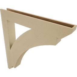 Ekena Millwork - BKTUR055X44X48THR06RCPR - Timberthane Faux Wood Thorton Style Bracket, Slat Ends, 5 1/2"W x 44"D x 48"H, Primed Tan