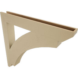 Ekena Millwork - BKTUR055X46X46THR06RCPR - Timberthane Faux Wood Thorton Style Bracket, Slat Ends, 5 1/2"W x 46"D x 46"H, Primed Tan