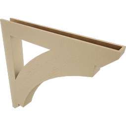 Ekena Millwork - BKTUR055X48X48THR06RCPR - Timberthane Faux Wood Thorton Style Bracket, Slat Ends, 5 1/2"W x 48"D x 48"H, Primed Tan
