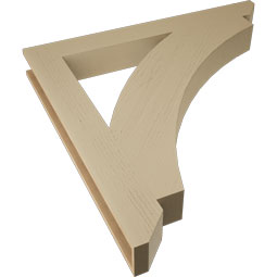 Ekena Millwork - BKTUR055X48X48THR06RCPR - Timberthane Faux Wood Thorton Style Bracket, Slat Ends, 5 1/2"W x 48"D x 48"H, Primed Tan