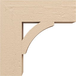 Ekena Millwork - BKTURTHR44 - Timberthane Rough Cedar Faux Wood Thorton Block Bracket