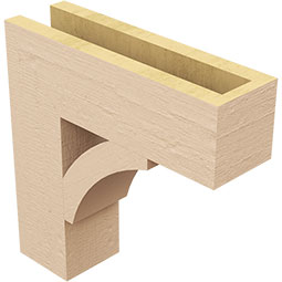 Ekena Millwork - BKTURTHR44 - Timberthane Rough Cedar Faux Wood Thorton Block Bracket